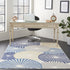 4' X 6' Blue and Ivory Geometric Power Loom Area Rug